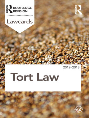 cover image of Tort Lawcards 2012-2013